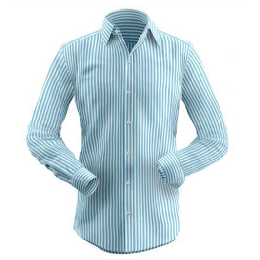 Turquoise Bengal Stripe Cotton Dobby Shirt