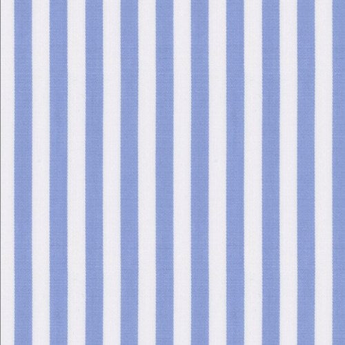 Classic Poplin Shirt Blue with White Stripe