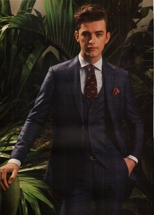 Blue Checkered 2- piece Suit