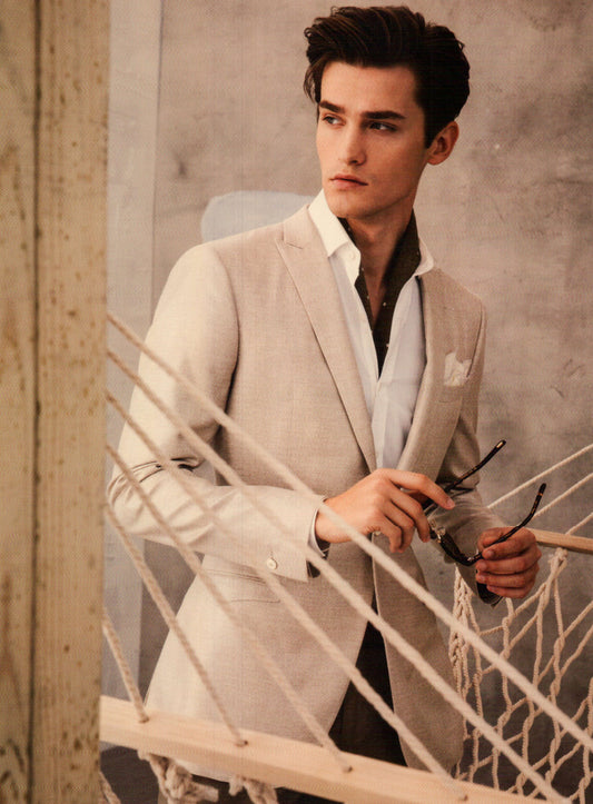 Sand Colored Solid Sports Jacket