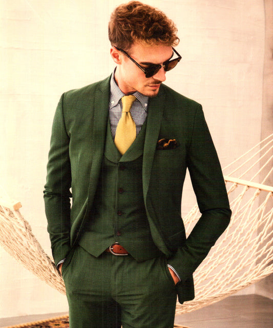 Green Linen Two - piece Suit