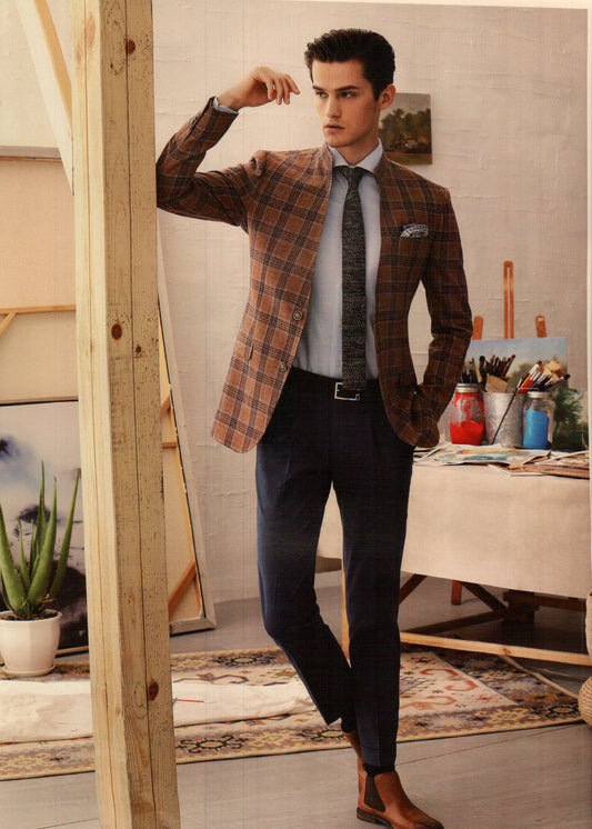 Tan Windowpane Sports Jacket