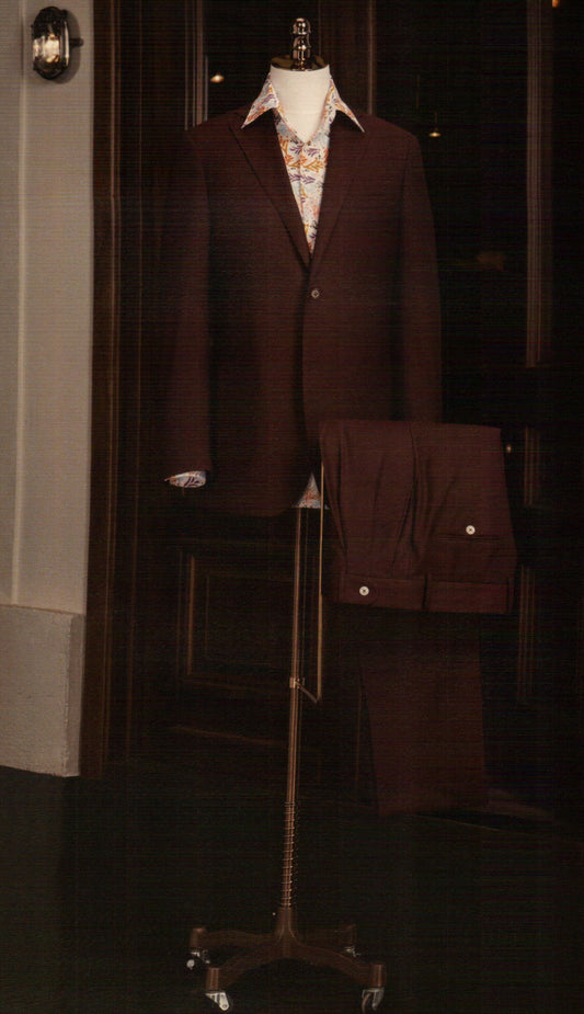 Classic Burgandy Solid Suit