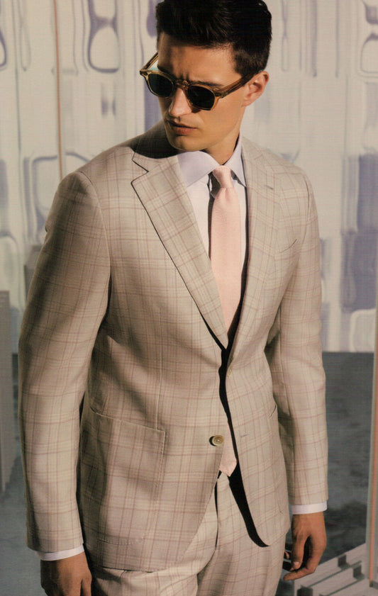 Classic Beige Window Pane Suit