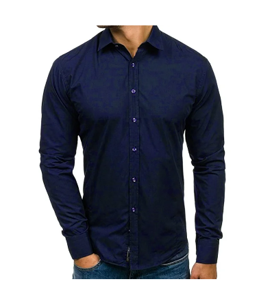 Classic Solid Navy Blue Shirt