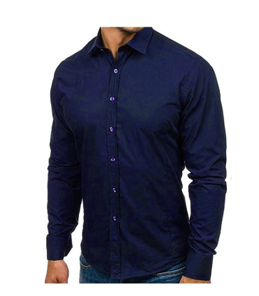 Classic Solid Navy Blue Shirt